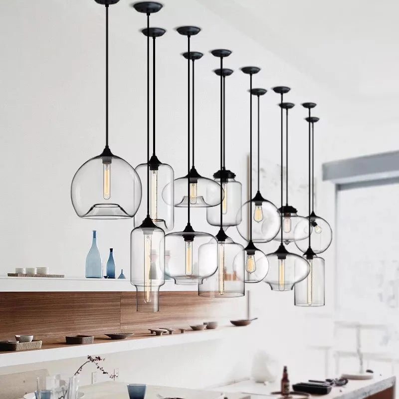 Caren Lighting handmade Glass Modern Nordic hanging loft Glass Pendant Light decor Lights Fixtures led filament dinningroom Lamp