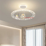 Children's Room Light Creative Space Astronaut Room Pendant Light Cartoon Starry Sky Eye Protection Light Dimmable with Remote