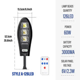 Solar Outdoor Garden & Street Light - Waterproof LED Motion Sensor Floodlight with Remote Control for Wall, Garage & Pathway