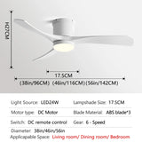 56inch Low Floor Ceiling fan Light LED Ceiling Fan With Light And Control The bedroom Household With fan chandelier 110V 220V