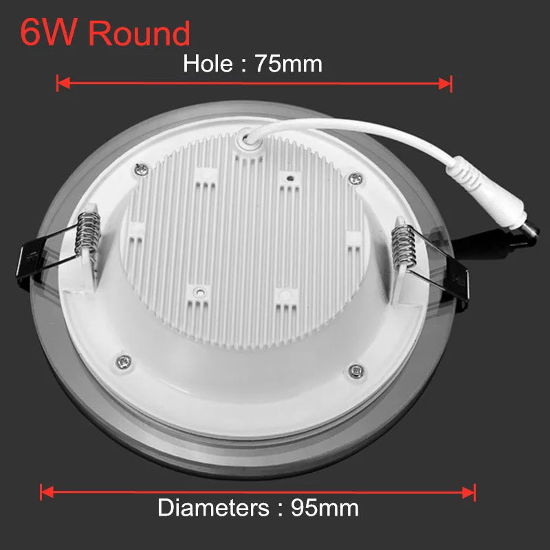 LED Downlight Ceiling 6W 9W 12W 18W Recessed led Ceiling lamp Glass Body AC 85-265V led light + LED Driver