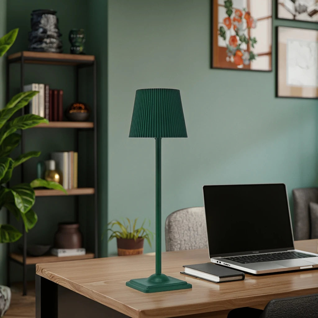 Wireless Rechargeable LED Table Lamp with Touch Stepless Dimming - Portable Cordless Desk Light for Bedside, Hotel & Bar Decor