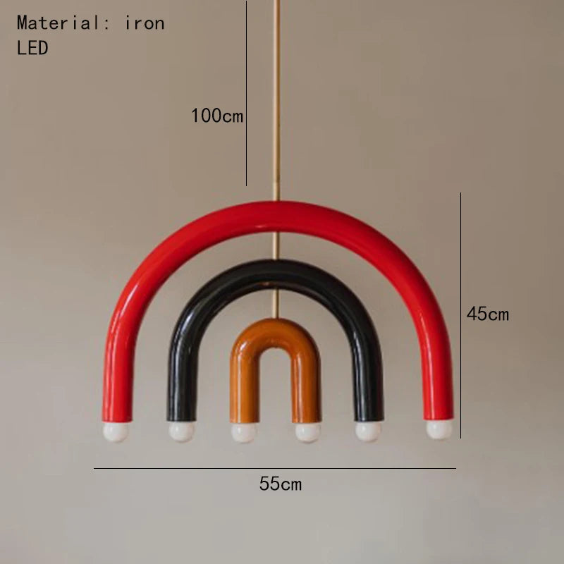 Beautiful Rainbow E14 Bulb Home Pendant Lamp Kitchen Dining Room Lighting Fixtures Colorful Metal Bedroom Luminaire Suspension