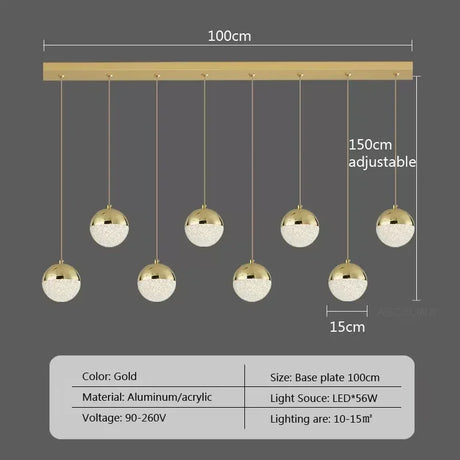 Nordic LED Dining Chandelier Creative Simple Acrylic Half Ball Indoor Pendant Lamp for Restaurant Aisle Corridor Pendant Lamp
