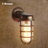 Retro Aluminum Outdoor LED Wall Lamp E27 Waterproof Moisture Industrial Garden Porch Light Bathroom Balcony Glass Ceiling Light
