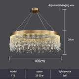 2025 Modern Circular Luxury Crystal Pendant Light Classical Round Chandelier Lighting For Dining Room Living Room Hotel