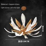 French Luxury Living Room LED Chandelier Bedroom Hotel Villa Glass Art Highend All Copper Pendant Lamp Designer Restaurant Light
