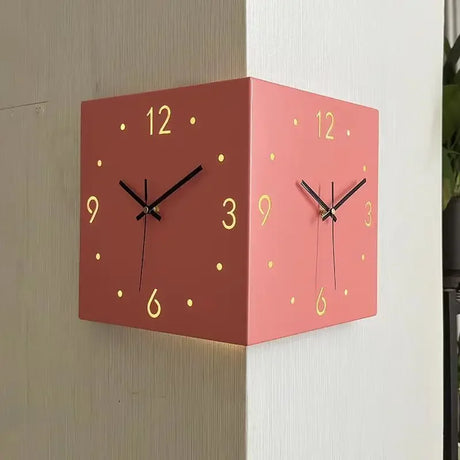 Home Decorative Corner Clock Wall Clock Living Room Creative Simple Modern Wall Clock Punch-free Fashion Sun Corner Clock