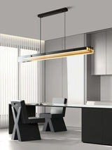 Linear Dining room chandelier kitchen island lighting dining table bar lamp led long strip modern lamp glass Pendant light black