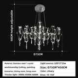 Modern Luxury Crystal Chandelier Modern LED Teardrop Chandelier For Villa Parlor Bedroom Living Room Firefly Ceiling Chandeliers