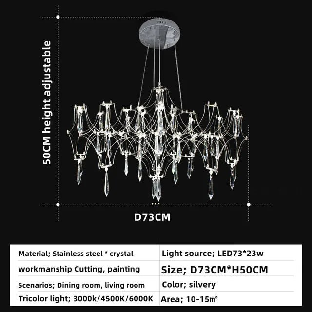 Modern Luxury Crystal Chandelier Modern LED Teardrop Chandelier For Villa Parlor Bedroom Living Room Firefly Ceiling Chandeliers