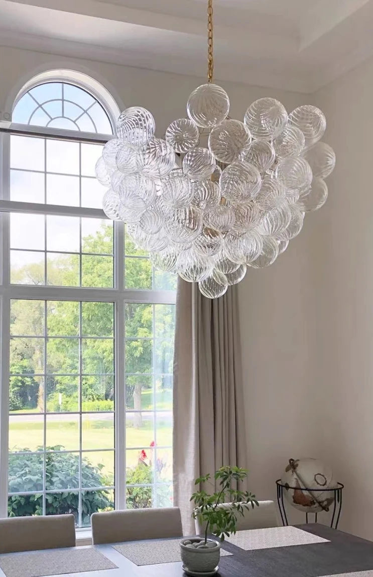 Minimalist Glass Pendant Light Modern Ball Chandelier for Living Dining Room Restaurant Home Decor Indoor Lighting Hanging Lamp