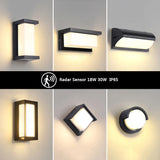 LED Outdoor Wall Light IP65 Waterproof Motion Sensor Porch Balcony Garden Wall Lamp Exterior Security Lighting
