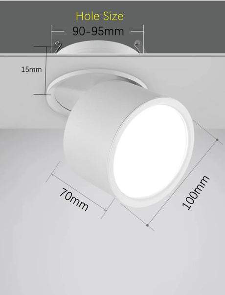 Dimmable LED Downlights Anti-glare Folding Rotation Recessed Ceiling Lamp 9W 12W 15W 20W 110V 220V Driver COB LED Spot Lights