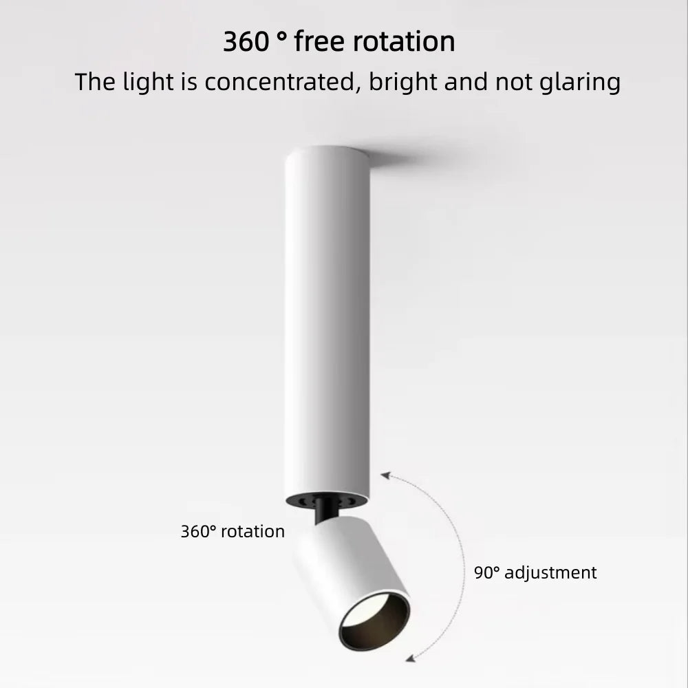 3° 8° 15° Surface Mounted LED Spot Small Angle Beam Home Lighting, Ceiling Mounted Ambient Backlight