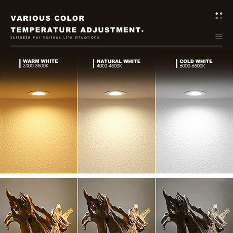 IP65 Waterproof Downlight Spotlights Anti-glare LED Ceiling Recessed Spot Light Anti-glare Kitchen Bathroom Shower Room Lighting