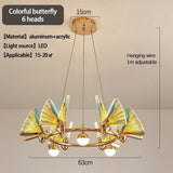 Nordic Creative Circular Butterfly Chandelier Bedroom Living Room Restaurant LED Pendant Lamps Modern Home Lighting Decoration