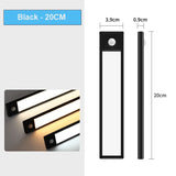 LED Night Light 20/30/40/60CM Motion Sensor Wireless USB Cabinet Night Light Wardrobe Lamp For Kitchen Cabinet Bedroom Wardrobe