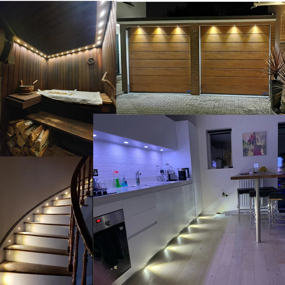 1W Mini Spotlight IP65 15mm Recessed Spot Leds Lights 12V Ceiling Downlight Stair Cabinet Spots Lamp with Transformer 110V-220V