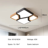2026 Modern Nordic Style LED Chandelier Living Room Bedroom Kitchen Children Room Study Lamp Wood Geometric Design Ceiling Li