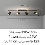 Simple Long Black Gold White New Modern LED Chandelier Lights Living Dining Room Spotlight Bedroom Hallway Lamps Indoor Lighting