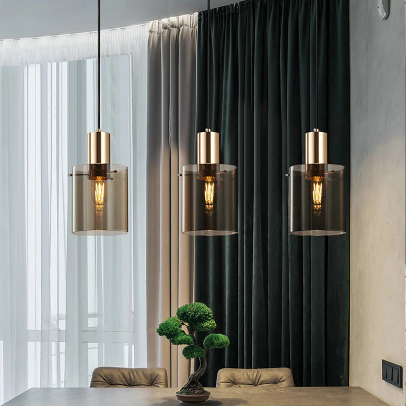 Modern LED Glass Pendant Light Foyer Dining Bedroom pendant lighting Coffee Living Room Restaurant Hotel Indoor Hanging Lamp