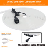 Solar Powered DC 24V Neon Strip Light (IP67 Waterproof, Warm/Cold White) - Flexible Outdoor Garden Decor LED Rope Ribbon Lamp