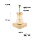 Hanging Lamps Lustre Suspension Luminaire Lampen For Living Room Luxury Round K9 Crystal Gold 2025 Ceiling Chandelier Lighting
