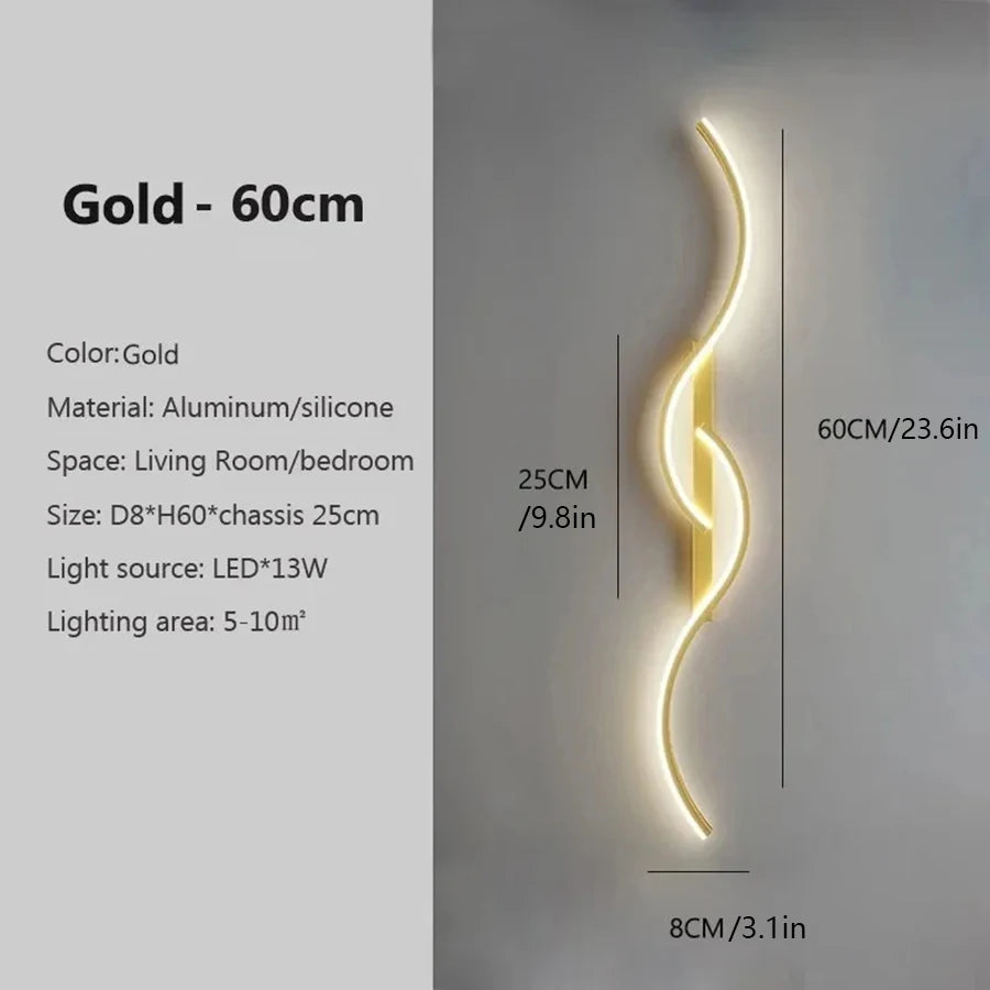 Modern Minimalist LED Long-Strip Wall Light Fixture - Linear Up & Down Wall Sconce Lamp for TV Background, Living Room & Bedroom Bedside