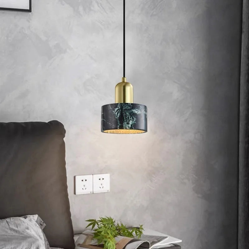 Nordic Modern Luxury Marble Pendant Lamp Bedroom Bedside Kitchen Restaurant Bar Counter Led Lights Hanging Lighting Home Decor