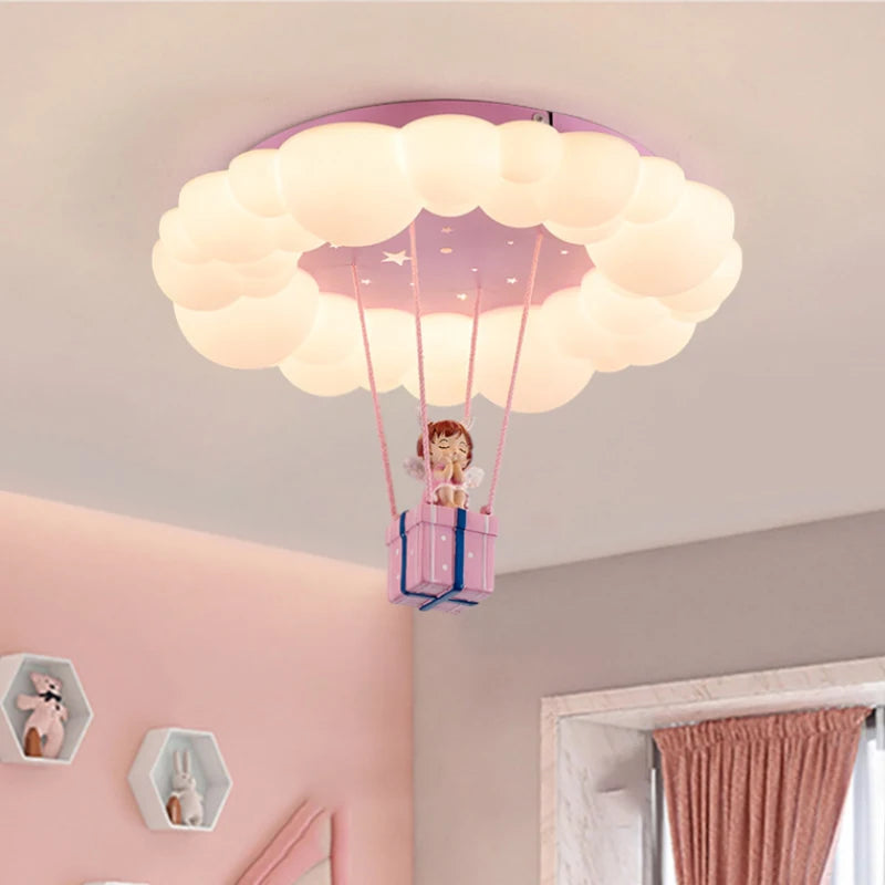 Princess Room Girl Bedroom Ceiling Lights Pink Girl Cloud Light LED Romantic Warm Baby Room Children's Room Ceiling Lamps