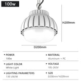 Modern LED High Bay Chain Chandelier Light - High Brightness Energy-Saving Industrial Ceiling Lamp for Factory, Warehouse & Workshop
