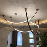 Nordic Modern Hanging Pendant Lamp Lustre Minimalist Line Design Led Light Home Decor Living Room Dining Hotel Salon Chandeliers