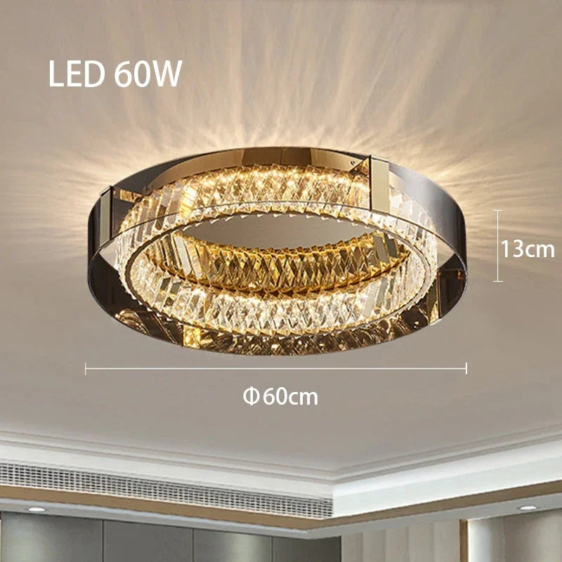 2026 Modern LED Crystal Chandelier - Dimmable Luxury Ceiling Light for Bedroom