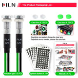 8mm LED Symbol Indicator Light - 12V 24V Black Metal Dash Pilot Lamp