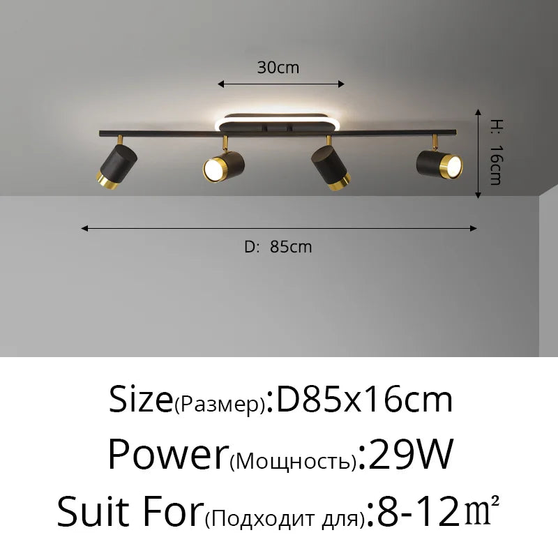 Corridor Led Chandelier With Spotlights Nordic Strip Ceiling Lamp For Living Room Bedroom Balcony Home Decors Lighting Fixtures