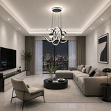 Modern three-color LED pendant lights paired with acrylic creative ring-shaped pendant lights, luxurious ceiling lights, suitable for living rooms, dining rooms, and bedrooms.