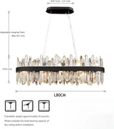 Dimmable Gold Rectangle Crystal Chandelier for Dining Living Room Modern Ceiling Light for Kitchen Island K9 Crystal Lights