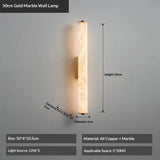 Spanish Natural Marble Wall Sconce Lamp - Cylindrical Up & Down LED Wall Light Fixture for Bathroom, Bedroom, Stairs & Parlor Decor