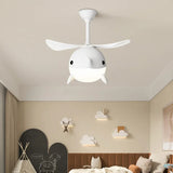 Children's Room Ceiling Led Light Creative Cartoon Airplane Chandelier Personality Boys and Girls Bedroom Lamp Fan Light Fixture