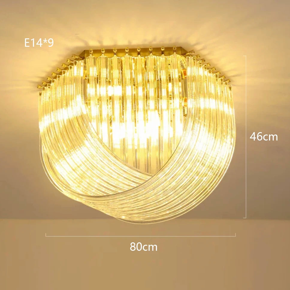 Nordic U -shaped Glass Tube Modern Chandeliers For Living Room  Restaurant Bedroom Bedside Ceiling Lamp Lustre Lamparas Fixtures