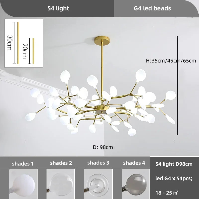 Nordic Led Creative Chandelier Modern Branch Ceiling Pendant Light For Living Room Home Decoration Lustre Indoor Lighting Lamps