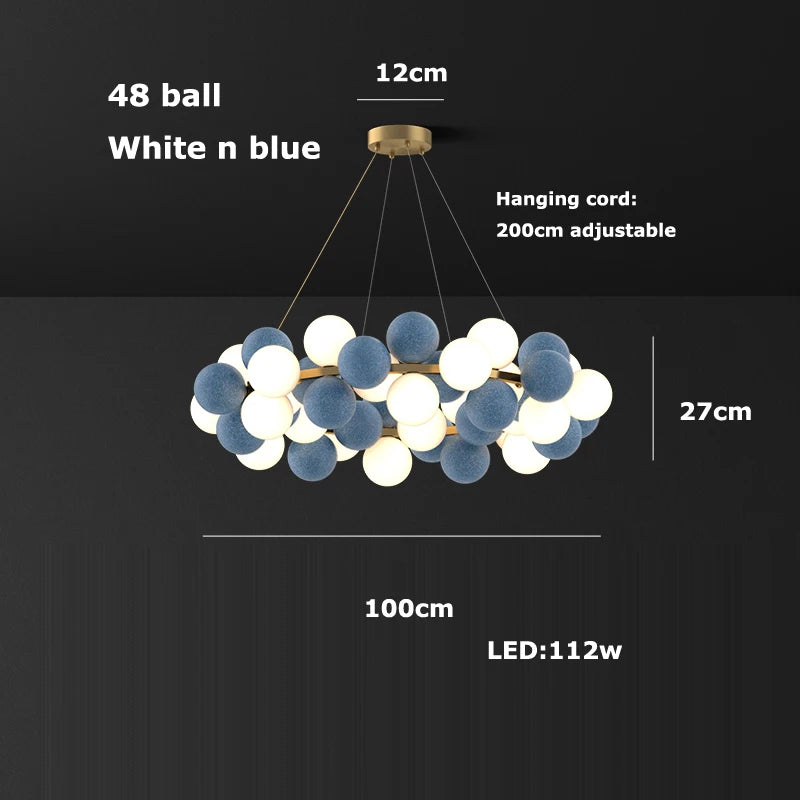 2026 Modern Glass Bubble Chandelier - Dimmable Art Deco Hanging Lamp