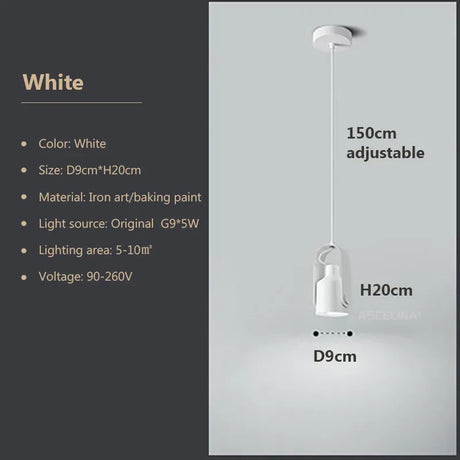 Nordic LED Pendant Light Macaron Iron Hanging Lamp For Bedroom Living Room Study Bedside Dining Room Illumination Fixture Luster's