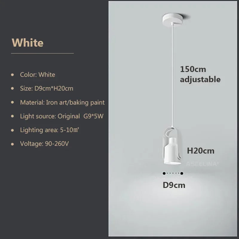 Nordic LED Pendant Light Macaron Iron Hanging Lamp For Bedroom Living Room Study Bedside Dining Room Illumination Fixture Luster&#39;s