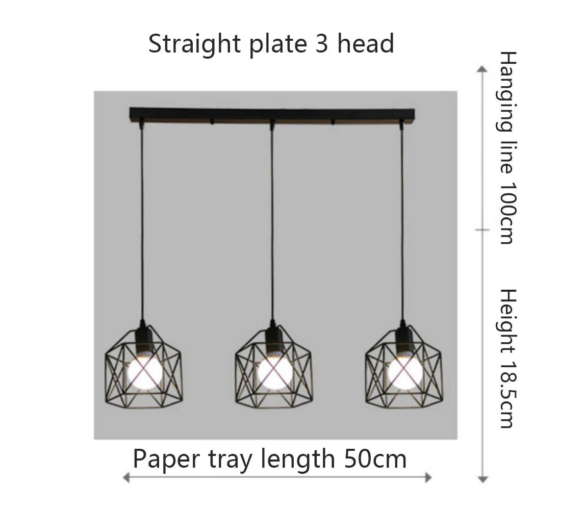 Nordic Creative Iron Single Head Chandelier Simple Modern Personality Living Bar Table Bedroom Dining Decoration Light Fixture