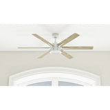 56&quot; Kaliza Bright White Remote Control Ceiling Fan, 6 Blades Ceiling Fans with Led Light  Chandelier Fan  Home Appliance