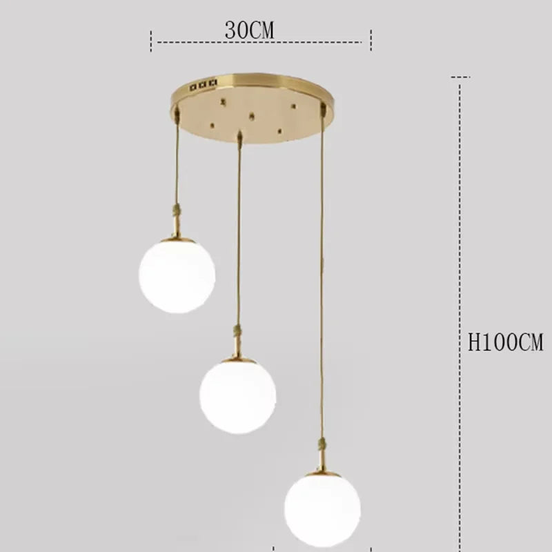 2026 Nordic White Ball Chandelier Lights Modern Led Long-Line Minimalist Lamp Living Room Villa Hotel Spiral Staircase Decor Lam