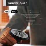 GU10 AR111 LED Reflector Light Bulb - 12W Professional Anti-Glare QR111 Spotlight