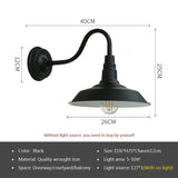 Retro Waterproof Outdoor LED Wall Lamp (E27 Socket Base) - Vintage Weatherproof Exterior Sconce Fixture for Courtyard, Garden, Balcony & Entryway
